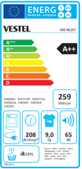 Vestel KM 96201 9 kg Çamaşır Kurutma Makinesi
