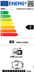Vestel 65UT9740 4K Ultra HD 65'' 164 Ekran Uydu Alıcılı Smart LED TV