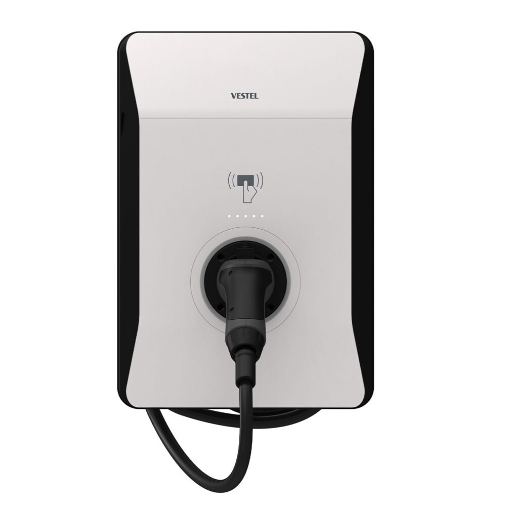 Vestel EVC04 AC22SW-T2P OPT1 TR 22 kW Kablolu Elektrikli Araç Şarj İstasyonu
