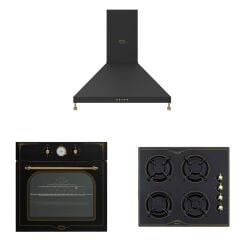 VESTEL SİYAH RUSTİK ANKASTRE SET