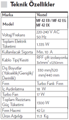 Vestel MF 42 MR Rose 42 lt Mini Fırın