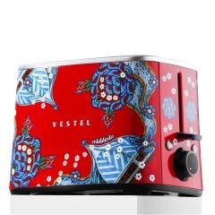 Vestel x Aslı Filinta Retro Kırmızı Çini Ekmek Kızartma Makinesi