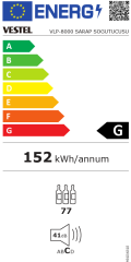 Vestel VLP-8000 9 Raf 77 Şişe Kapasiteli Şarap Soğutucusu