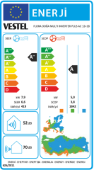 Vestel Flora Doğa Plus AC 12+18 A++ 27000 BTU Multi Inverter Klima