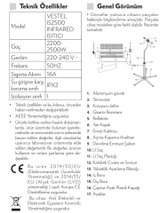 Vestel IS2500 2500 W Infrared Isıtıcı