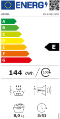 Vestel KM 87402 WIFI 8 kg Çamaşır Kurutma Makinesi